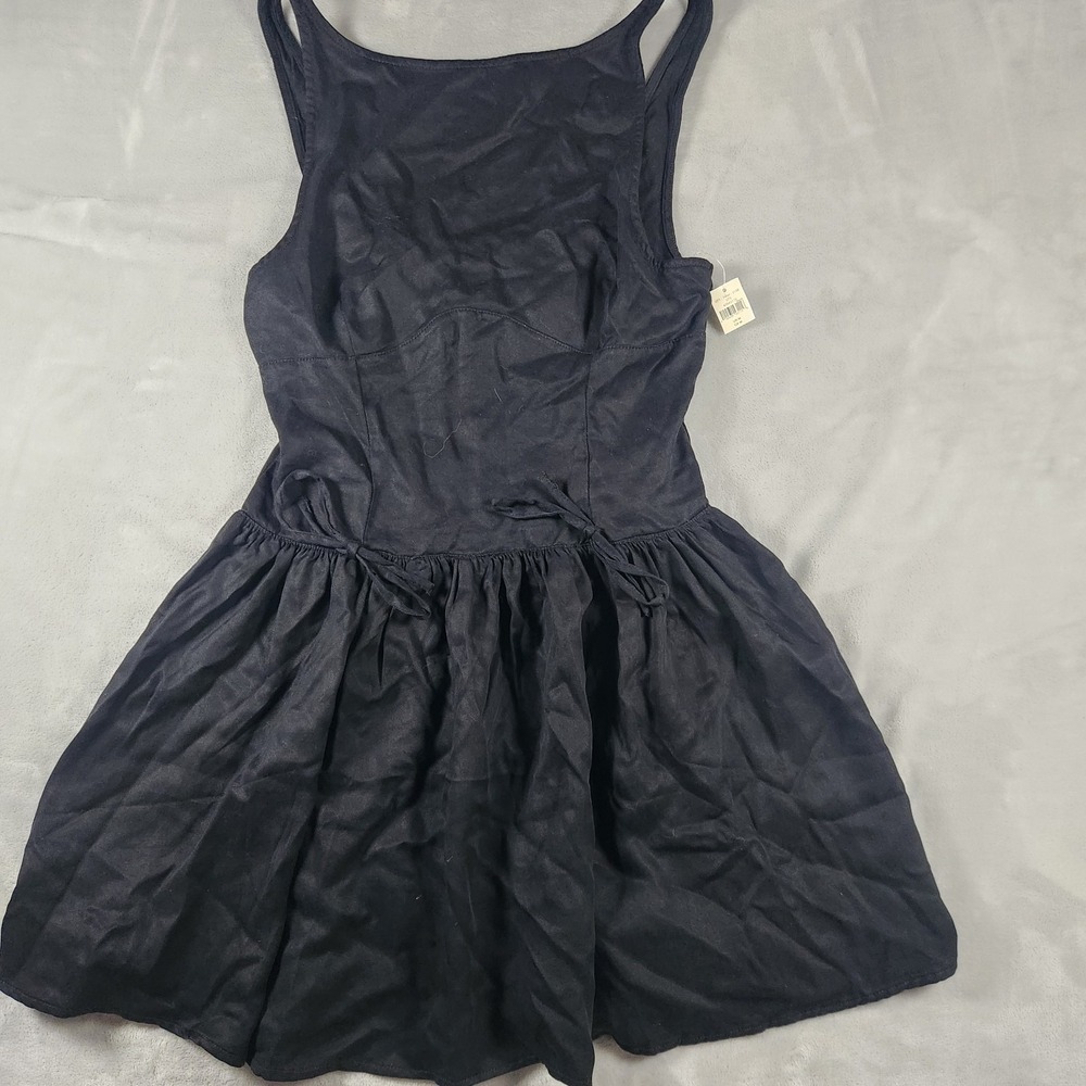 Aerie Black Smocked Flowy Sundress Size Medium Cottagecore Boho Beachy